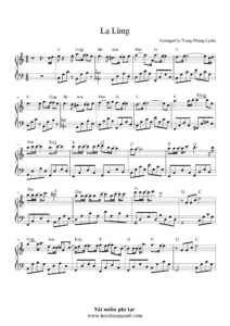 Sheet Piano bài Lạ Lùng – Vũ