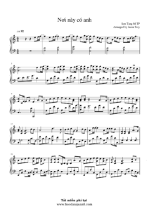 Sheet Piano bài Nơi Này Có Anh – Sơn Tùng M-TP