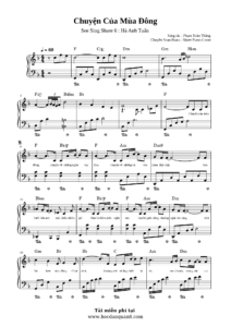 Sheet nhạc Piano Chuyện Của Mùa Đông (Hà Anh Tuấn)