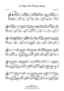 Sheet nhạc Piano Có Hẹn Với Thanh Xuân (MONSTAR)