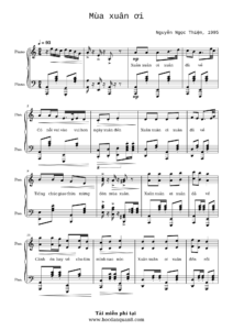 Sheet nhạc Piano Mùa Xuân Ơi (Nguyễn Ngọc Thiện)