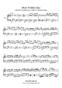 Sheet nhạc Mưa Tháng Sáu (Văn Mai Hương)